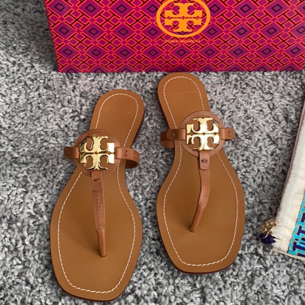 BRAND NEW Tory Burch Brown Miller Thong Sandals